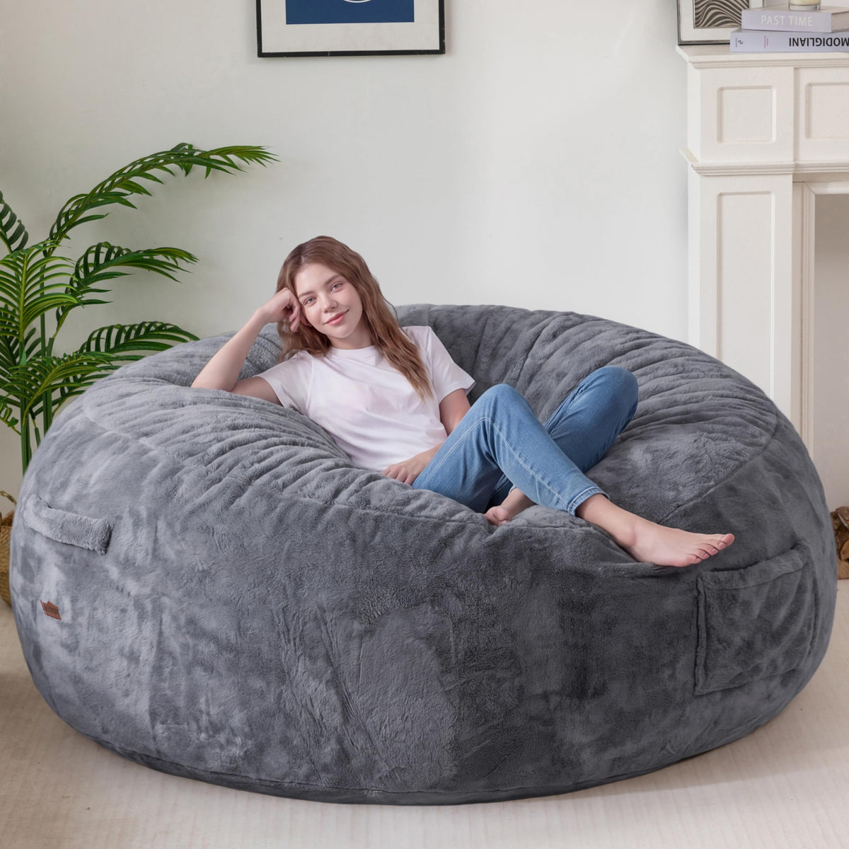 MAXYOYO Bean Bag Chair, Soft Bean Bag Sofa with Supportive Foam Filling