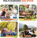 2-Burner Propane Camp Stove, High Pressure Outdoor Gas Burner