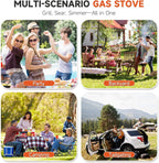 3 Burner Propane Burner, Outdoor Camping Stove, 225,000 BTU
