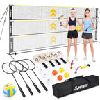 3-in-1 Volleyball Badminton Pickleball Net Set Adjustable Height