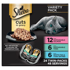 Sheba Perfect Portions Cuts Wet Cat Food, Variety Pack, 2.6 oz, 48 ct