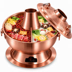 Charcoal Hot Pot, Chinese Charcoal Hot Pot Cooker for Camping (Bronze)