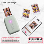 FUJIFILM Instax Mini Link 3 Smartphone Printer Bundle with Fujifilm Instant Mini Film (20 Sheets), Hanging Photo Frames, Table top Photo Frame for Mini Film (Sage Green)