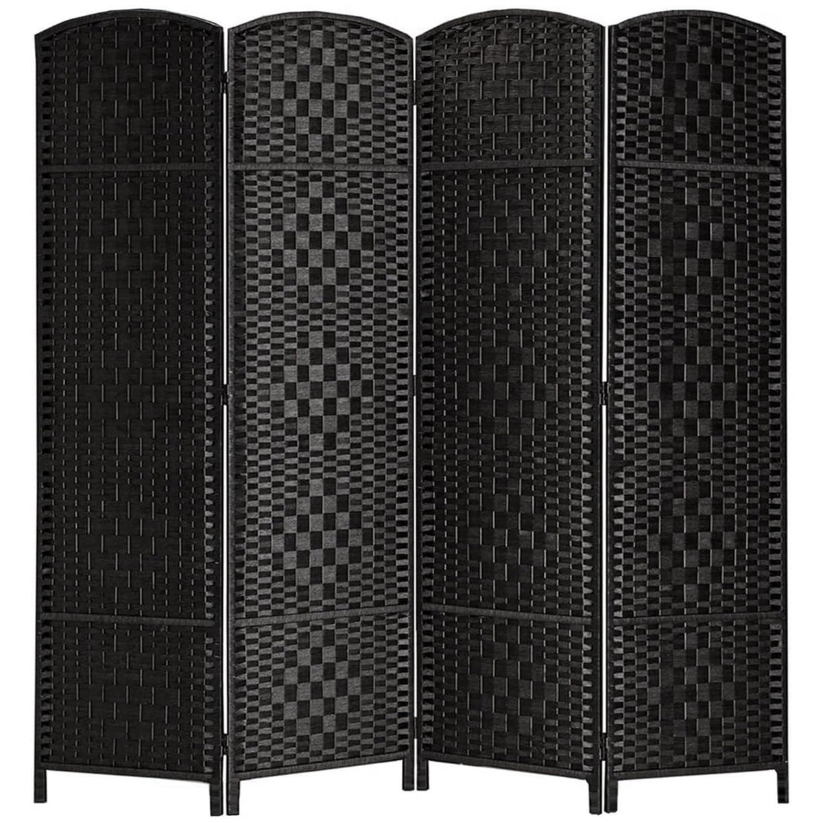 Rose Home Fashion Room Divider, 6 ft Tall Room Dividers and Folding Privacy Screens, 16in Privacy Screen 6 Panel Dark Coffee Space Temporary Wall Foldable Partition Separation
