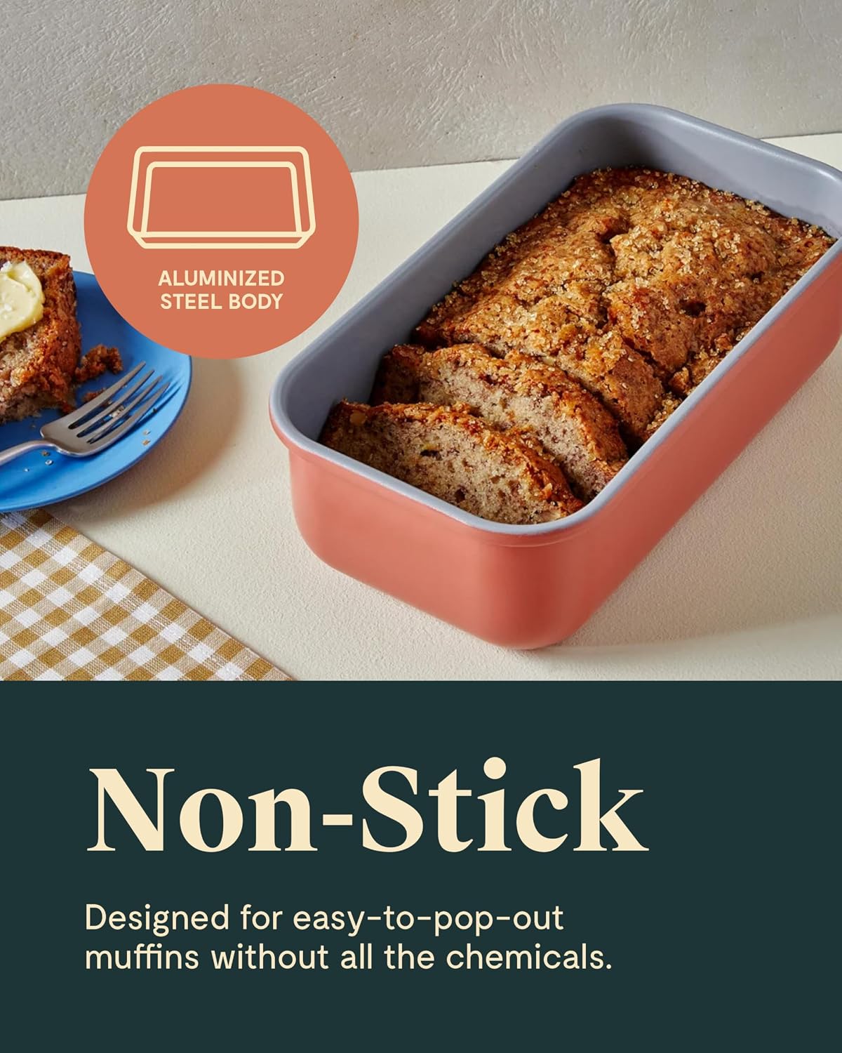 Caraway Non-Stick Ceramic-Coated 1 lb Loaf Pan Duo