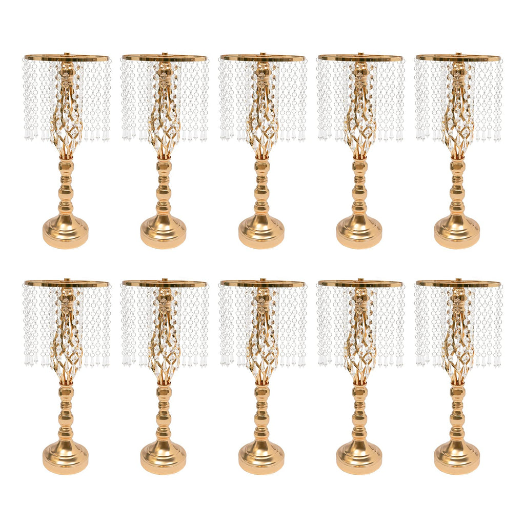 Wedding Centerpieces Silver Vases,10PCS Metal Flower Candle Holder with Sparkling Crystal Beads,Crystal Flower Vase Metal Flowers Stand for Party Tables Decorations (10PCS-Sliver-3)