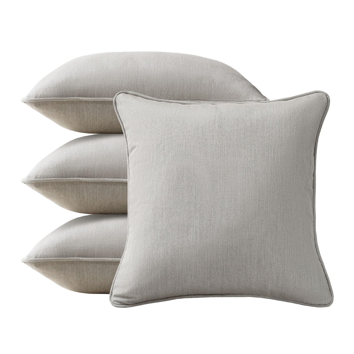 4 Pack Sunbrella Outdoor Water Repellent Throw Pillows 18x18 Inch with Insert, Decorative Square Patio Pillows for Home Garden Couch Balcony, Canvas Camel