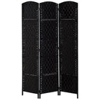 HOMCOM Room Divider 6-Panel, 6FT-Tall Folding Privacy Screen, Natural