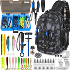 PLUSINNO Fishing Backpack with Tackle Box Fishing Gear Kit Tackle Bag