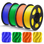 ANYCUBIC PLA Plus (PLA+), 3D Printer Filament 1.75mm Bundle, High Toughness, 1KG Spool, Black, White, Texture Grey, Pink, Red, Blue, Green, Orange, Yellow, Purple, 10KG in Total