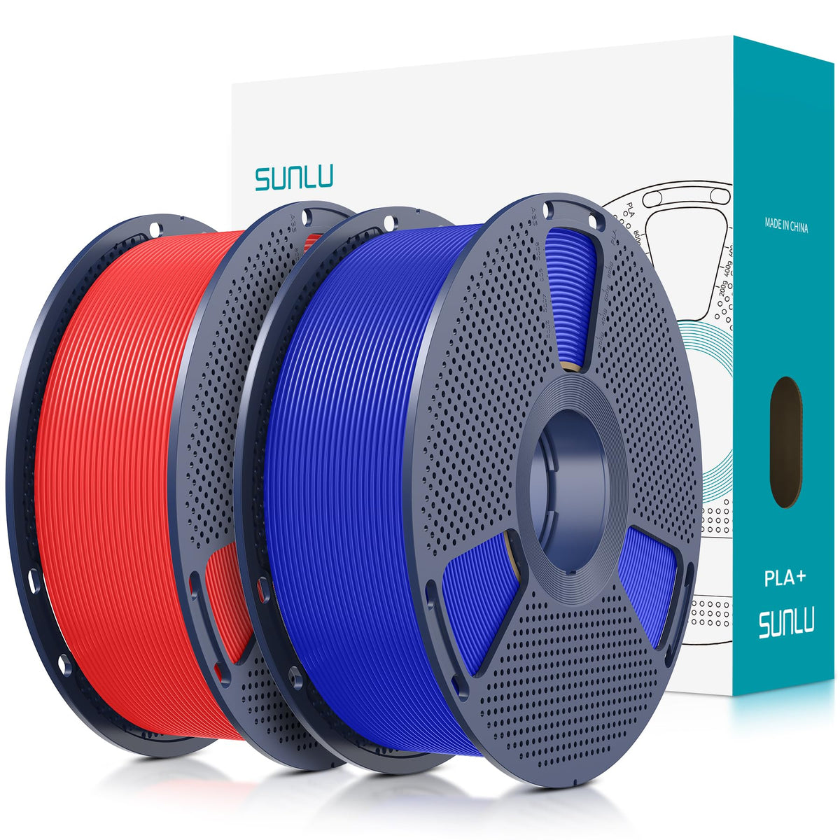SUNLU PLA Plus Filament 1.75mm, 10KG Bundle, Black & White