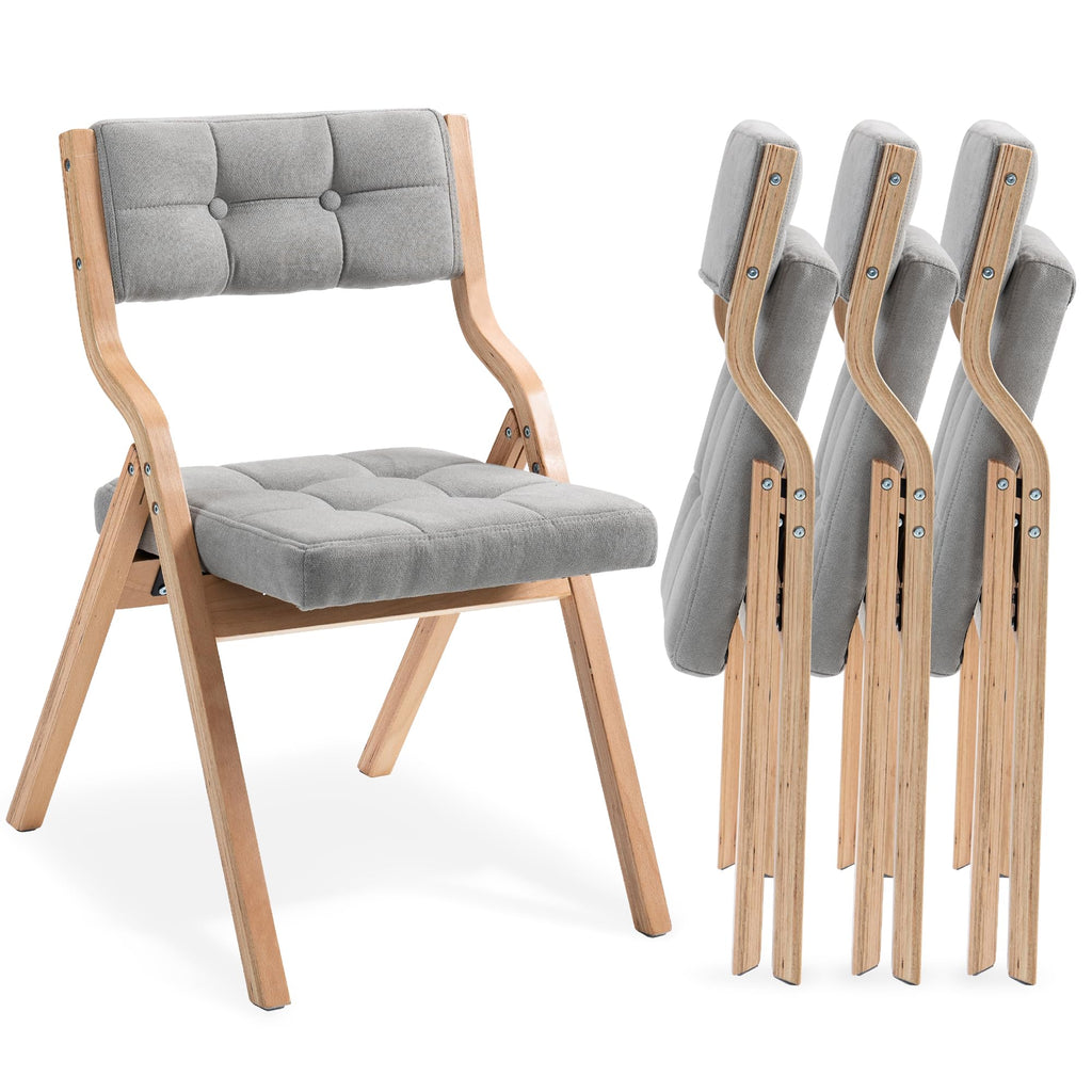 HOMEFUN Folding Chairs with Cushion, Folding Dining Chairs, 2 Pack