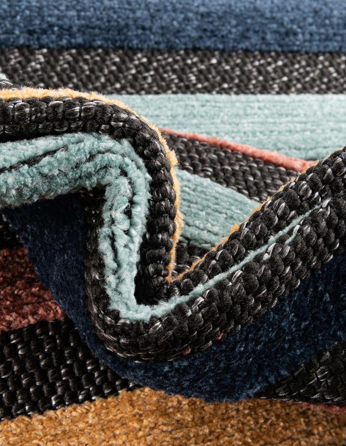Unique Loom Belize Outdoor Collection Area Rug - Altun (7' 10" x 10' Rectangle, Charcoal/ Light Blue)