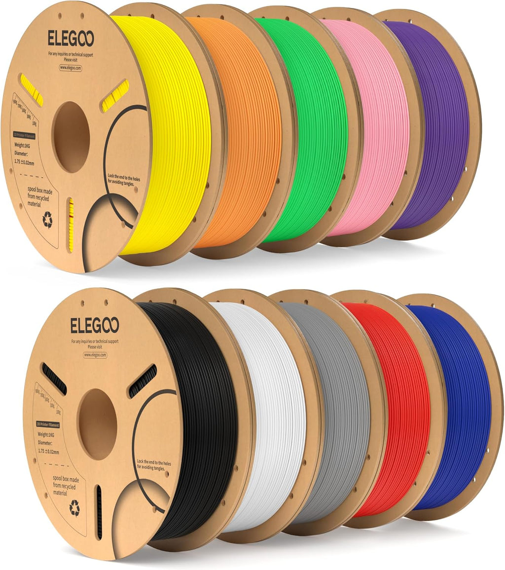 ELEGOO PLA 3D Printer Filament 1.75mm Bundle Multicolors 10KG