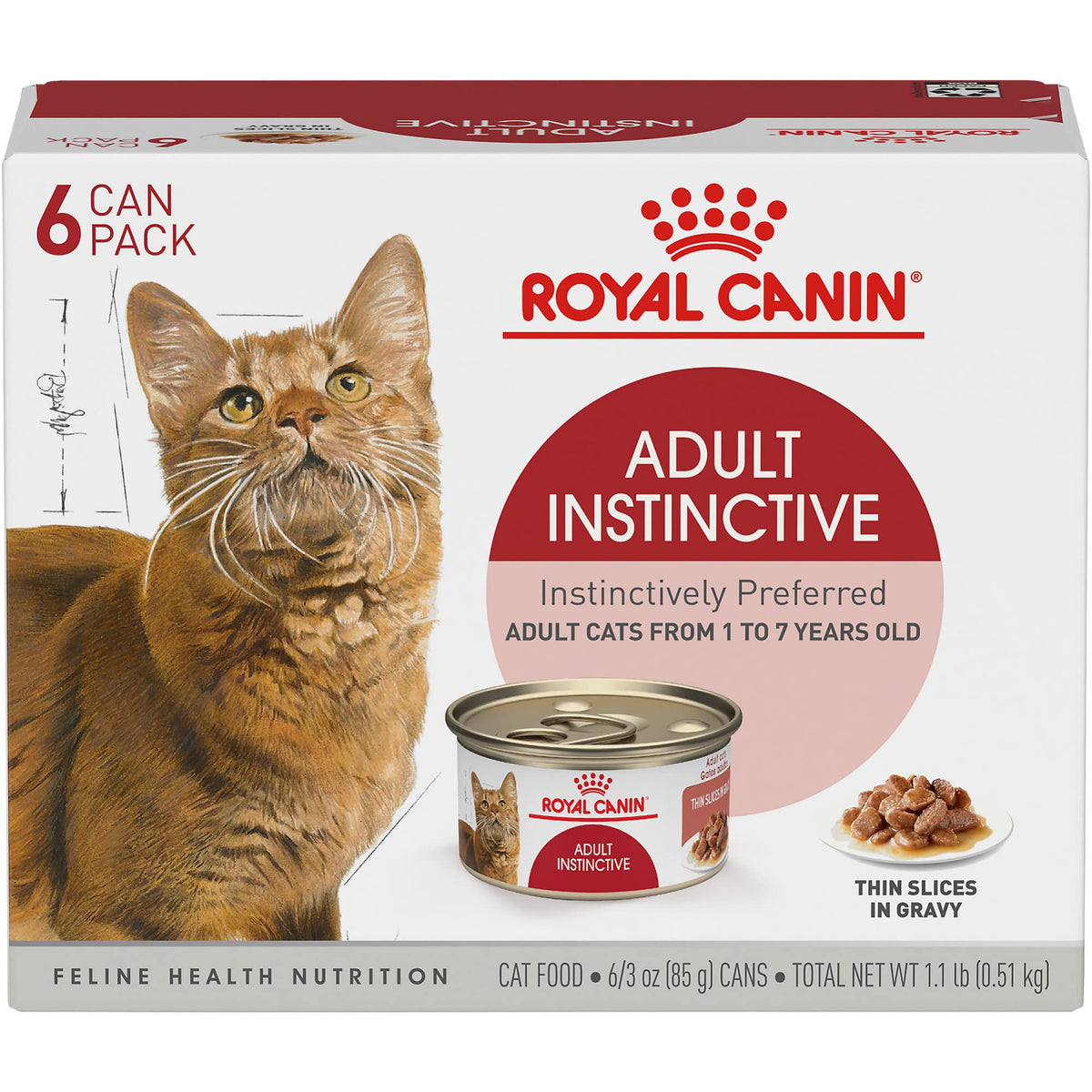 Royal Canin Feline Health Nutrition Adult Instinctive Adult Thin Slices in Gravy Cat Food, 3 oz (Pack of 24)