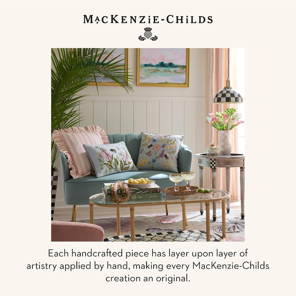 MACKENZIE-CHILDS Throw Pillow, 18x12, Queen Bee Pink