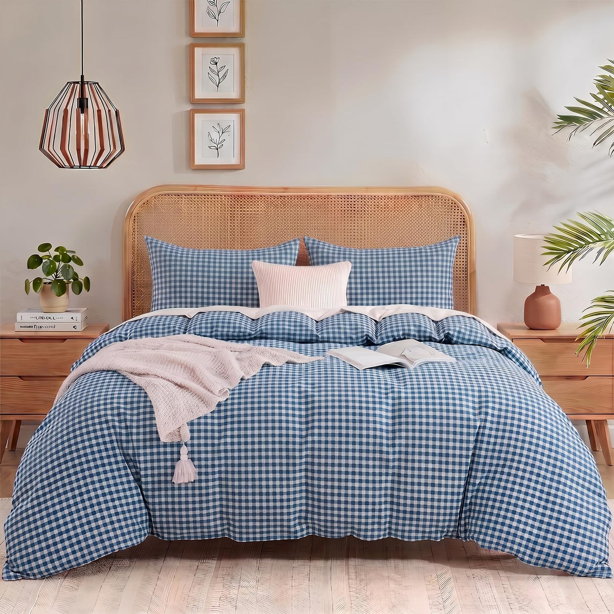 NEXHOME PRO Duvet Cover Set Queen Size Linen Look Textured 100% Washed Cotton Duvet Cover Burgundy Dark Red 3 Pieces Bedding Set with Zipper Closure,Breathable, Soft Organic Natural(No Comforter)