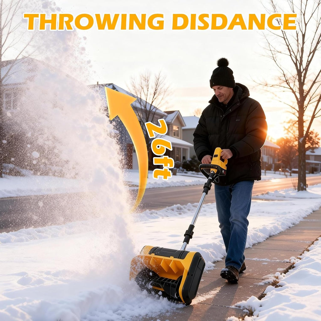 ALSO GO 21V Electric Cordless Snow Shovel, 11-Inch with 2 x 4.0Ah Batteries