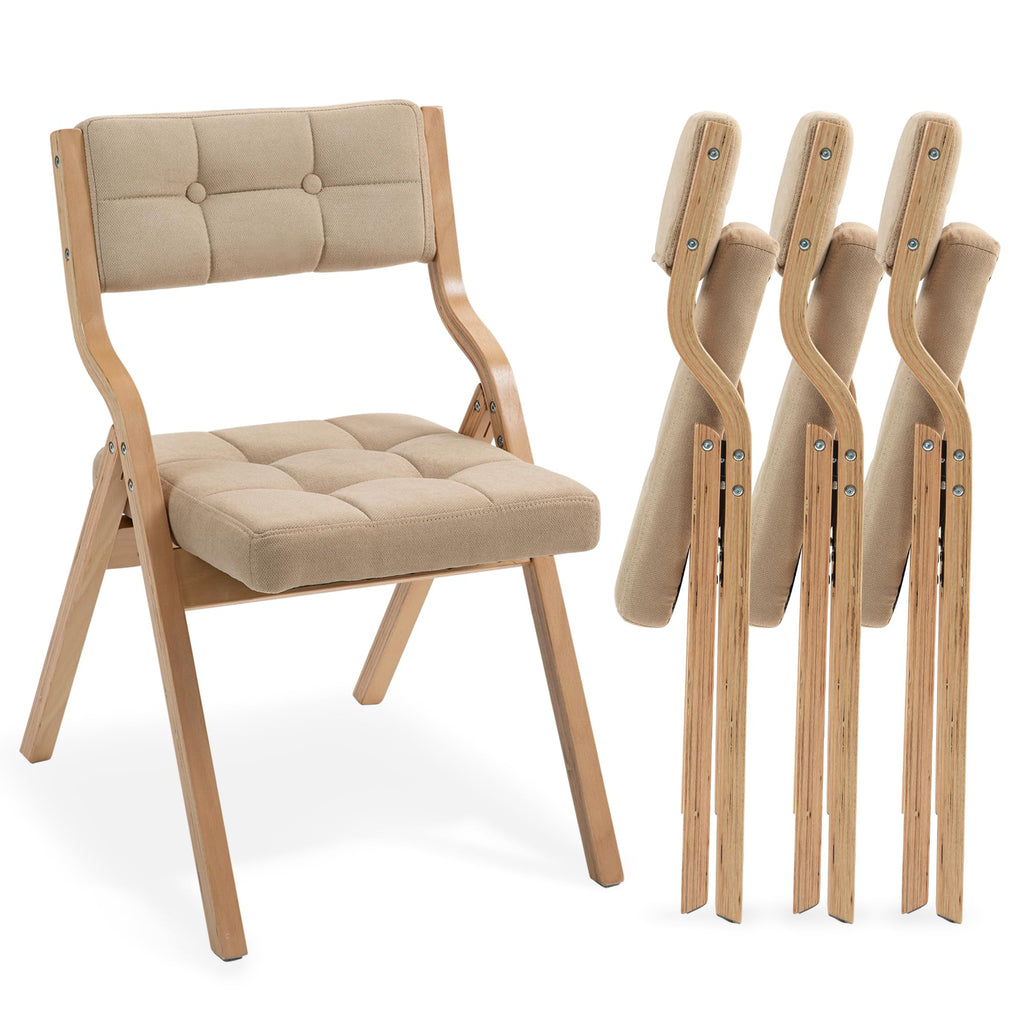 HOMEFUN Folding Chairs with Cushion, Folding Dining Chairs, 2 Pack