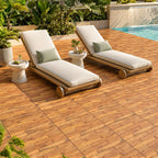 Goplus 12-Pack Acacia Wood Interlocking Deck Tiles (12 PCS,Brick)