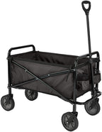 Amazon Basics Collapsible Heavy Duty Utility Wagon for Outdoor Sports, Camping, Garden, and Shopping, Versatile, Easy to Store, 265 Pounds Capacity, 27.6 x 40.9 x 20 inches, Blue