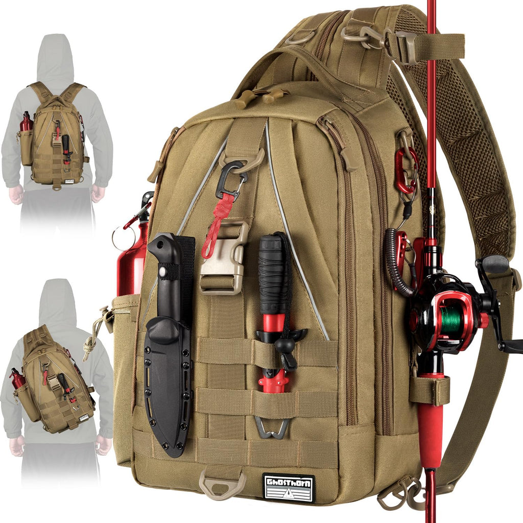 Ghosthorn Fishing Backpack with 3600 Tackle Box Fishing Gear Set Tackle Bag