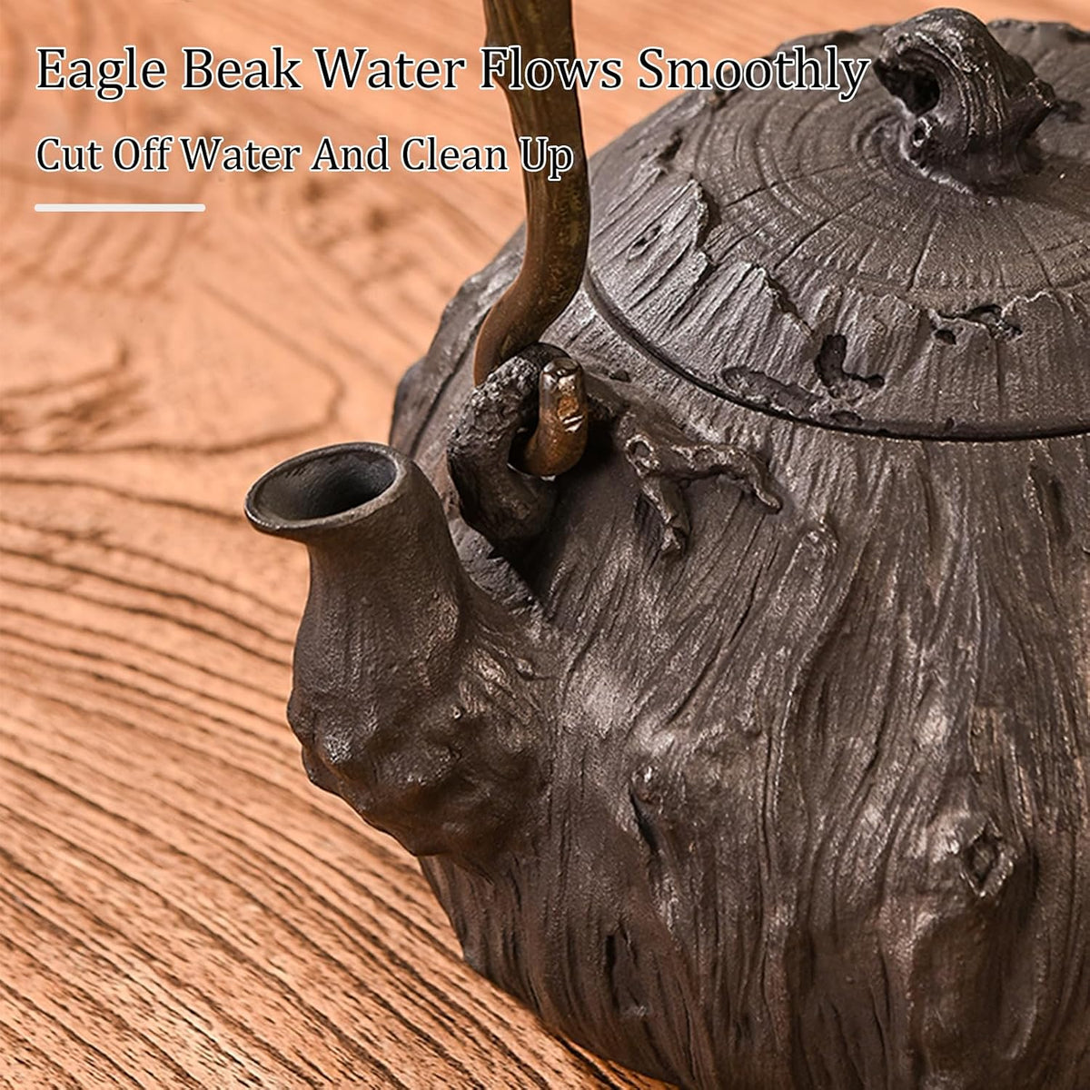 Cast Iron Teapot, Stovetop Safe Tea Kettle With handle, Asian Style Handmade Tea Pot For Home Camping Outdoor Use(0.9L, BlackU)