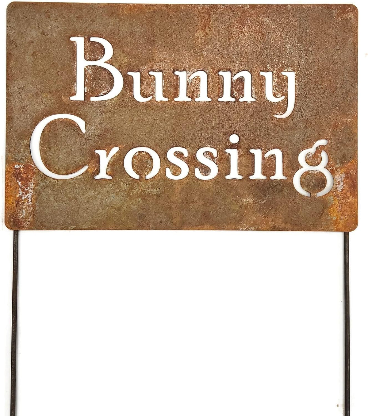 Funny Garden Stake 20 to 33 Inches Tall (Bunny Crossing, XL 33" Tall)