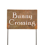 Funny Garden Stake 20 to 33 Inches Tall (Bunny Crossing, XL 33" Tall)