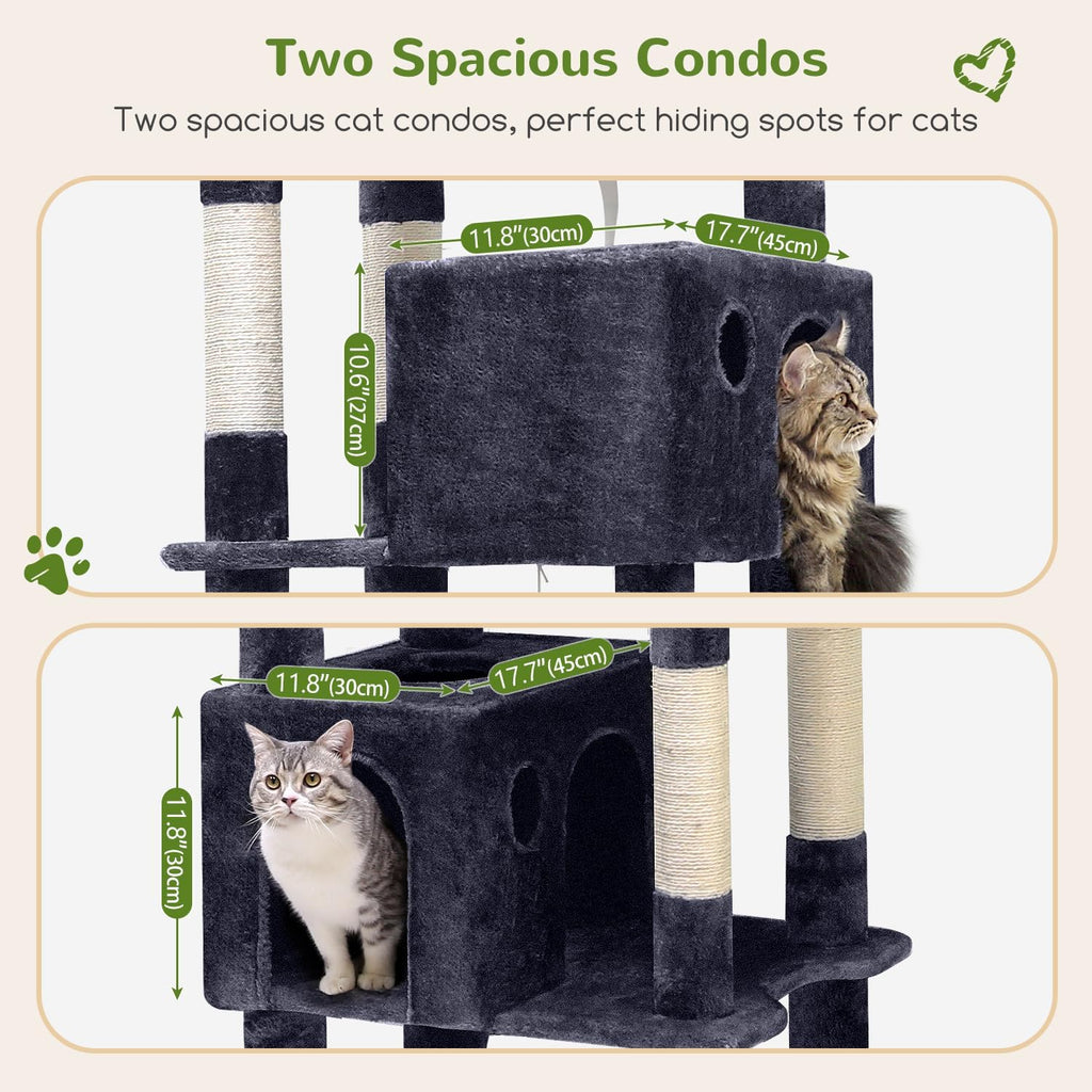 Globlazer Giant Cat Tree for Indoor Large Cats, 83in, F83, Dark Grey