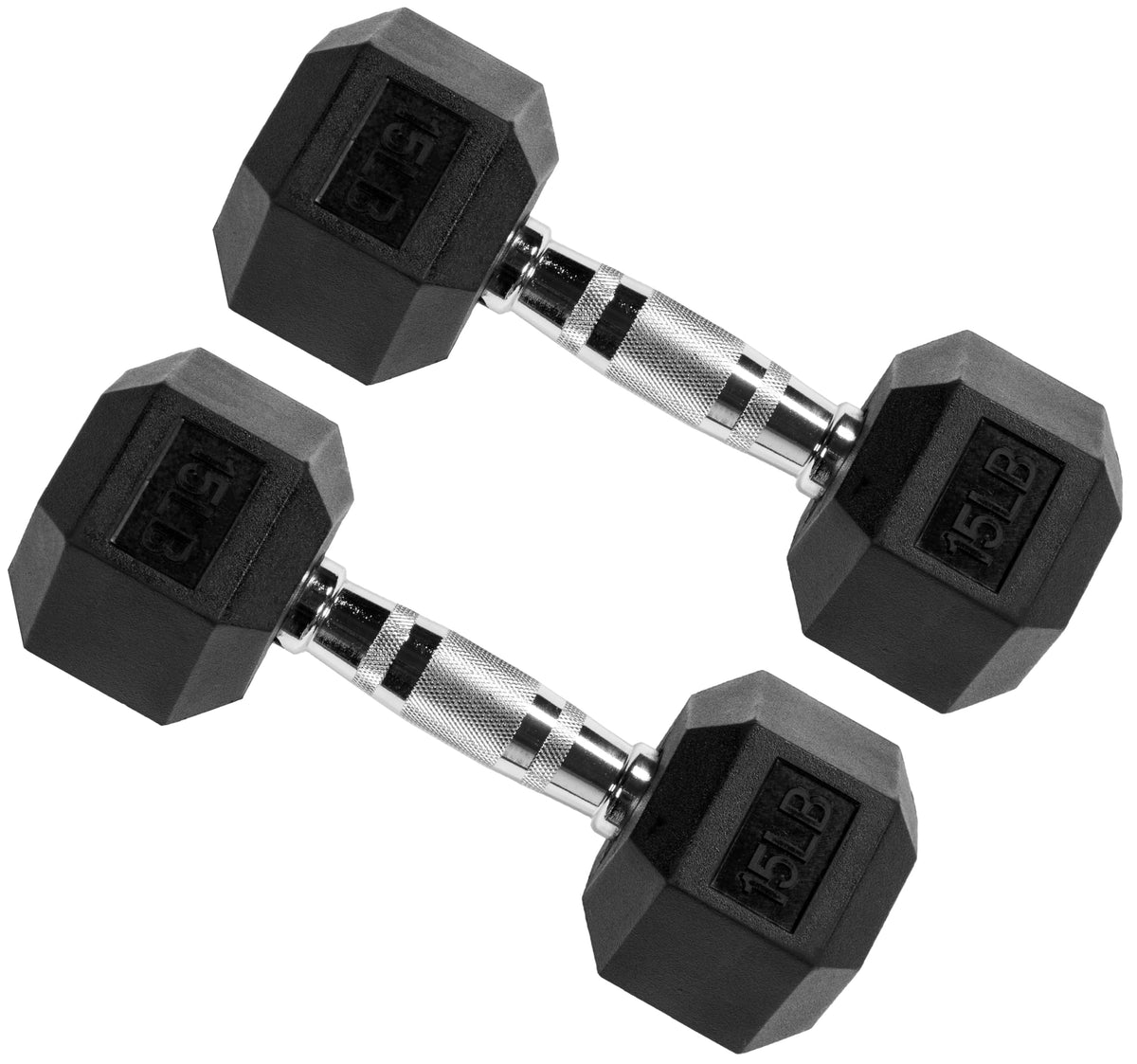 Signature Fitness Rubber Coated Hex Dumbbells Hand Weights for Exercises and Fitness Home Gym, 5-50 lbs, Pairs