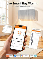 Convection Panel Space Heater Indoor Use, Large Room Electric Heater with Wifi App Control, Smart Mica Infrared Heater with Programmable Thermostat, Wall Mount or Standing, Quiet & Eco, 1500W