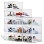 BROVIEW XX-Large Shoe Sneaker Storage Boxes for Size 14, 12 Pack Shoe Boxes