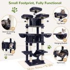 Globlazer Big XXL Cat Tower for Indoor Multiple Cats, F80, Dark Grey