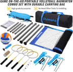 32FT Badminton Volleyball Combo Net Set System for Backyard Lawn Beach