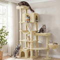 Feandrea Large Cat Tree, 74.1" Tall Sturdy Cat Tower for Indoor, Dove Gray