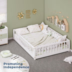 Full Montessori Floor Bed with Rails