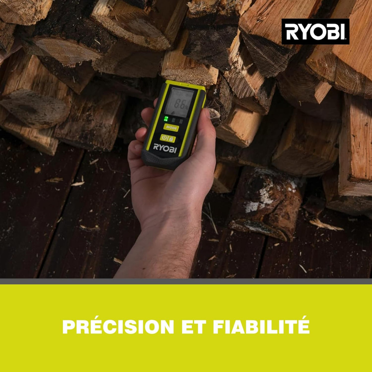 RYOBI - RBPINMM1 Moisture Tester – Wood and Building Materials Detection, Large LCD Display, Compact, Perfect Renovation