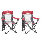 ALPHA CAMP Oversized Fully Padded Camping Chairs with Lumbar Support