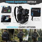 PLUSINNO Fishing Gear, Fishing Backpack with Tackle Box, Tackle Backpack