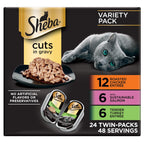 Sheba Perfect Portions Cuts Wet Cat Food, Variety Pack, 2.6 oz, 48 ct