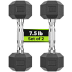 HANDBODE Hex Dumbbell Set of 2, Rubber Encased Fixed Dumbbells, 2.5-65 lb