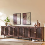 IFGET 61.75" W Modern Arched Sideboard Buffet Cabinet with Storage, Natural