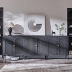 IFGET 61.75" W Modern Arched Sideboard Buffet Cabinet with Storage, Natural