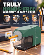 AFMAT PSC4 Electric Pencil Sharpener, Fast & Hands-Free, 10K+ Uses, 5 Nibs, Fully Automatic Pencil Sharpener for Classroom, Heavy Duty Sharpeners for No.2/Jumbo Pencils (φ6.5-10.5mm) US Plug(120V)