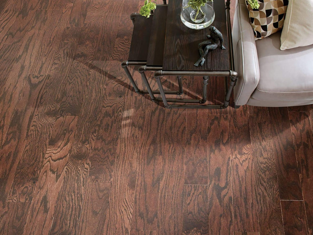 Shaw SW695 Timeless Oak 5" Wide Smooth Engineered Hardwood Flooring with ScufResist Platinum Finish - Sold by Carton (15.8/SF Carton)