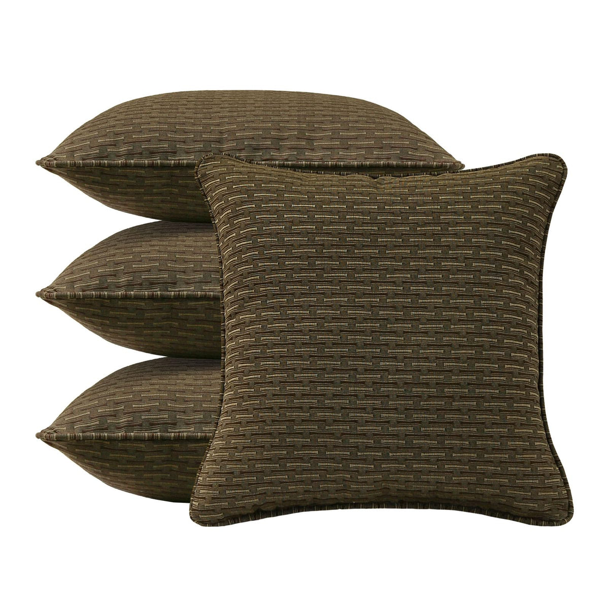 4 Pack Sunbrella Outdoor Water Repellent Throw Pillows 18x18 Inch with Insert, Decorative Square Patio Pillows for Home Garden Couch Balcony, Canvas Camel
