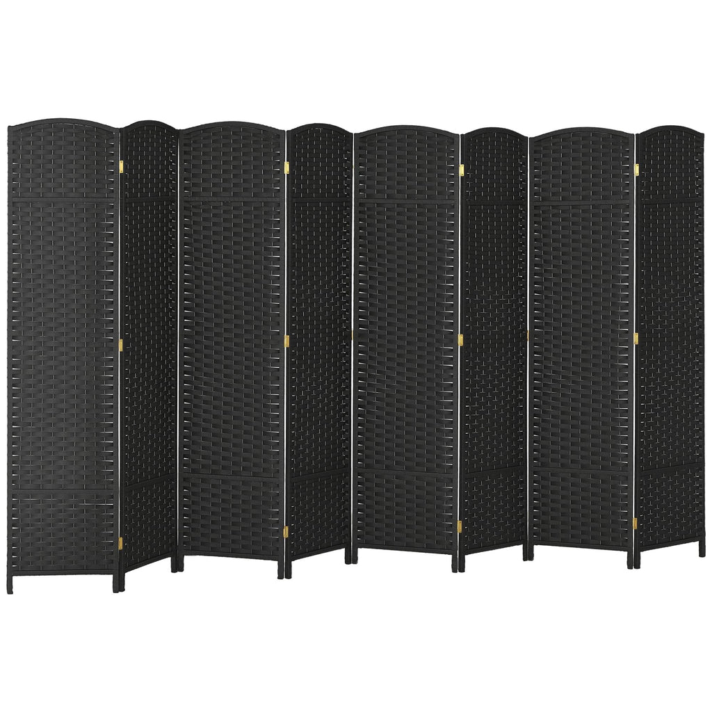 HOMCOM Room Divider 8 Panel Folding Privacy Screen 5.6' Tall Nature Wood