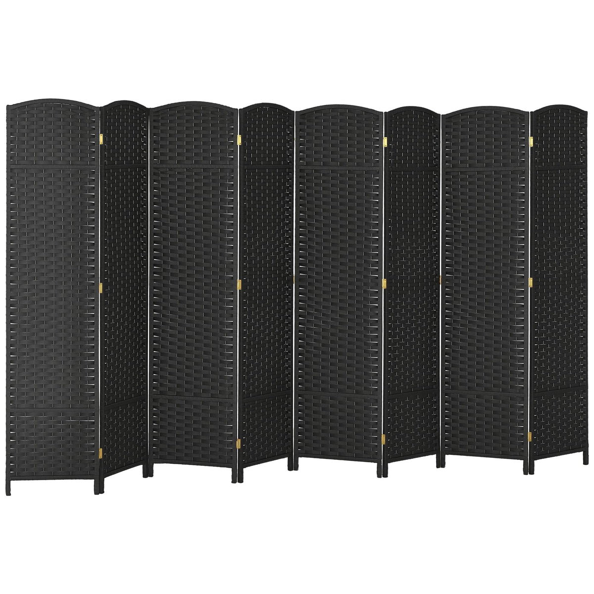 HOMCOM Room Divider 8 Panel Folding Privacy Screen 5.6' Tall Nature Wood