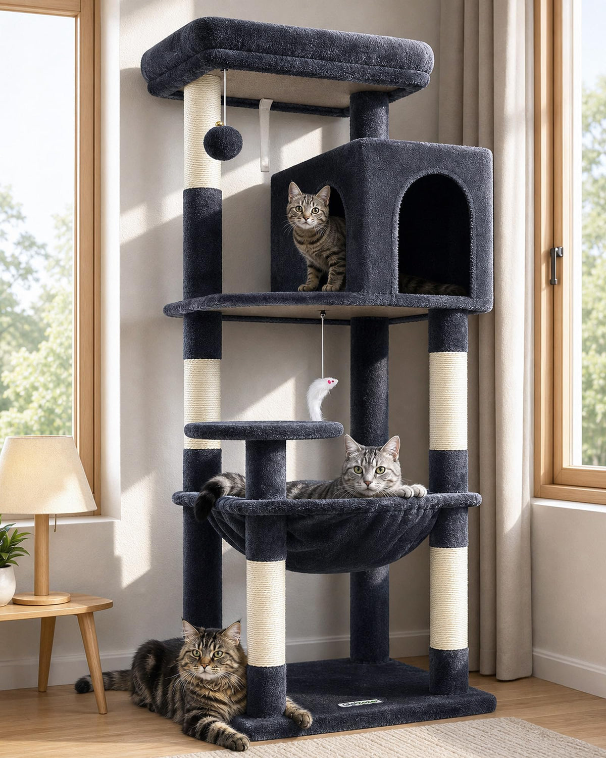 Globlazer Cat Tree Tower with Scratching Post for Indoor Cats, F53